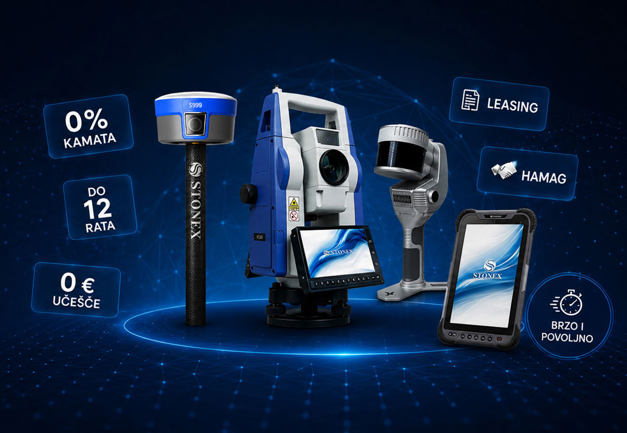 STONEX geodetski instrumenti uz financiranje — 0% kamata, do 12 rata, leasing i HAMAG