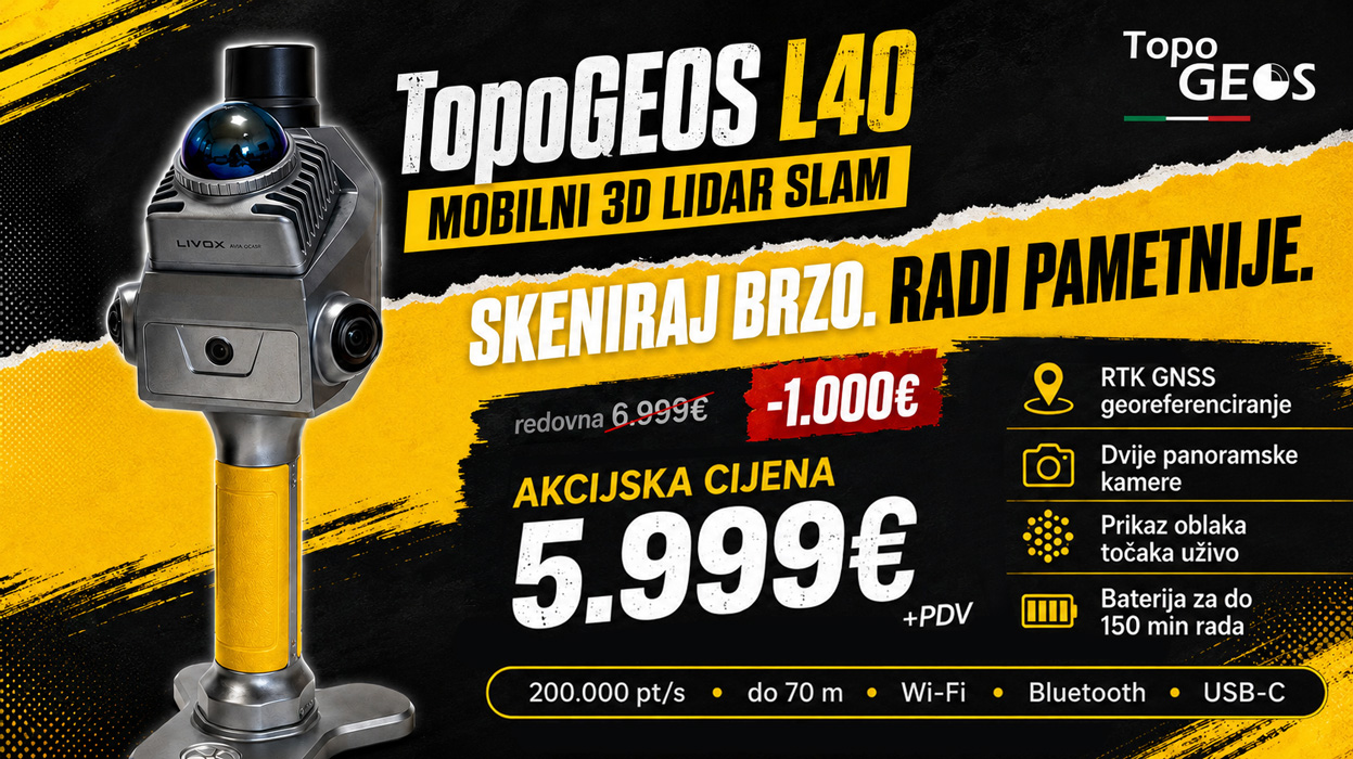 TopoGEOS L40 3D SLAM mobilni skener – nikad lakše i povoljnije do 3D podataka!