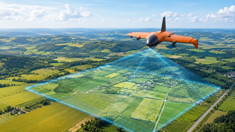 Dron snima veće geodetske površine i parcele iz zraka