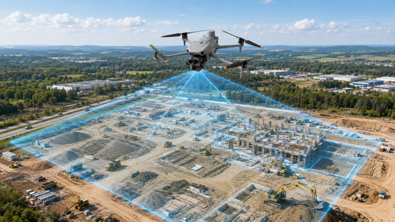 Dron prati napredak gradilišta i građevinskih projekata