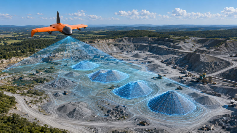 Dron snima kamenolom i izračunava volumen materijala