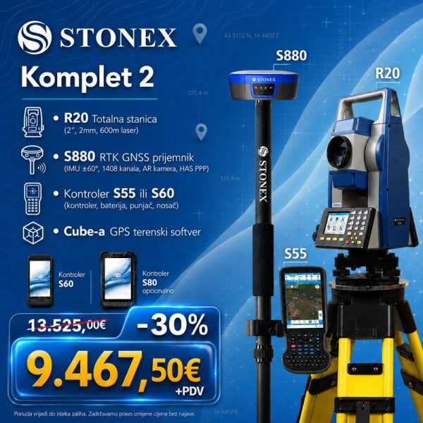 R20 totalna stanica + S880 GNSS — Komplet 2